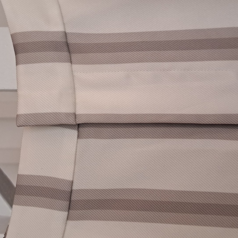 Seroya  Marlowe Satin Cream & Tan Neutral Striped Trousers Sz S LIKE New - Picture 3 of 8